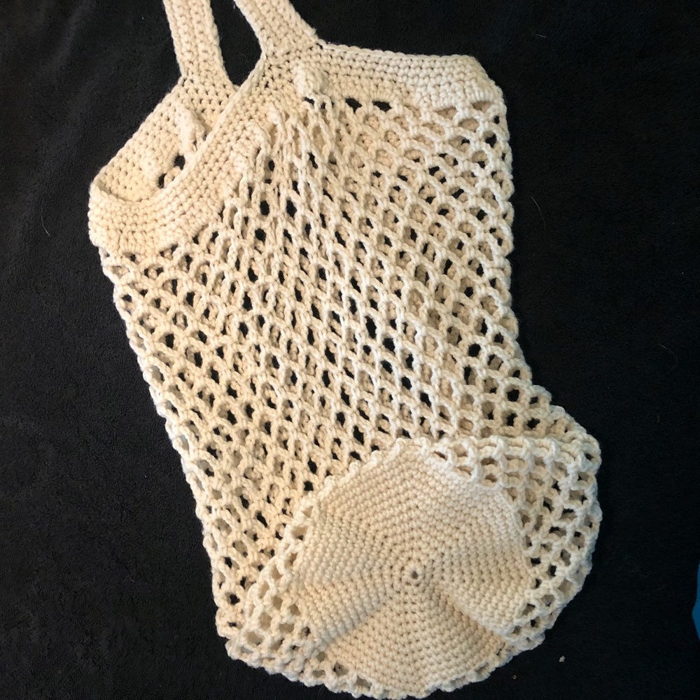 Hand Crochet Market Bag in Off-White